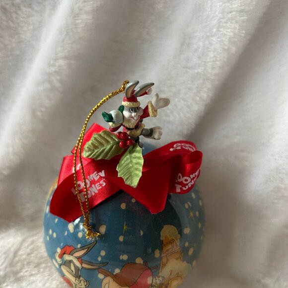 Matrix Looney Tunes Christmas Ornament Ball VTG 90s Bugs Bunny Elmer Fudd - Picture 2 of 4